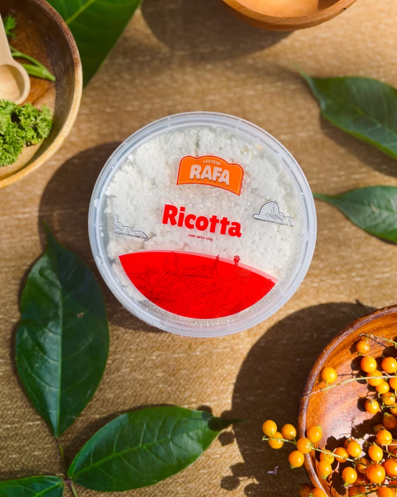 Ricotta Lácteos Rafa, envase de 225 g